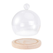 1Set Decoratieve Glazen Cover Met Hout Voor Feest En Verjaardag
