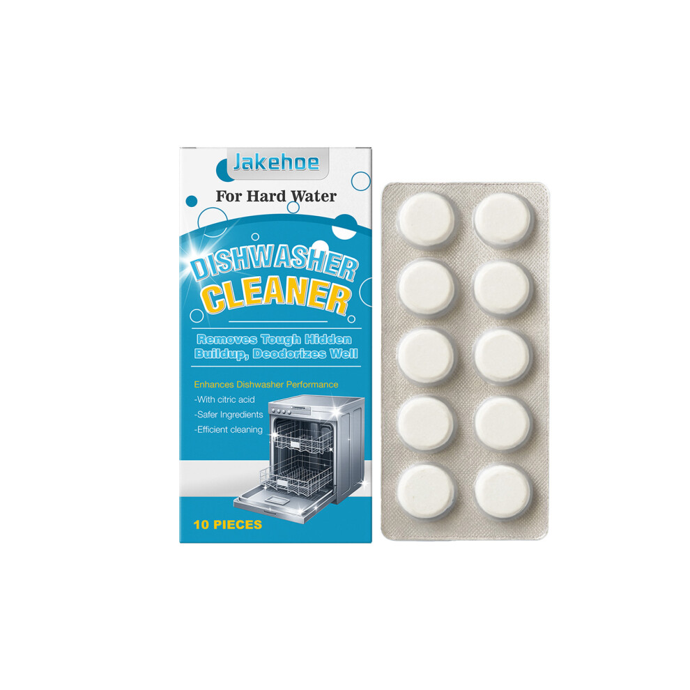 (10pieces) JAKEHOE dishwasher cleaning tablets, oil removal, decontamination and descaling effervescent tablets, household dishwasher cleaning agent