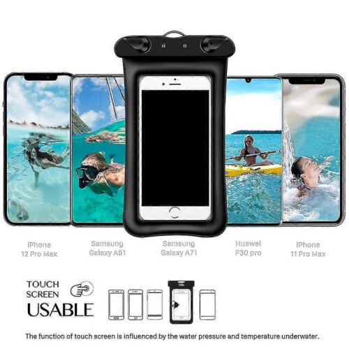 (black) Waterproof Float And Floating Cell Phone Waterproof Case Dry Bag Phone Pouch 2