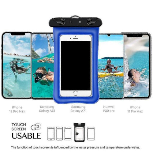 (blue) Waterproof Float And Floating Cell Phone Waterproof Case Dry Bag Phone Pouch 2