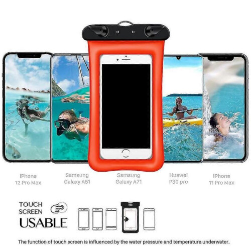 (Orange) Waterproof Float And Floating Cell Phone Waterproof Case Dry Bag Phone Pouch 2