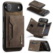 (For iPhone 17 Air, Coffee) DG.MING M2 Series 3-Fold Card Bag Wallet Leather Phone Case