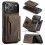(For iPhone 17 Pro Max, Coffee) DG.MING M2 Series 3-Fold Card Bag Wallet Leather Phone Case 1