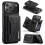 (For iPhone 17 Pro Max, Black) DG.MING M2 Series 3-Fold Card Bag Wallet Leather Phone Case 1
