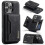 (For iPhone 16 Pro Max, Black) DG.MING M2 Series 3-Fold Card Bag Wallet Leather Phone Case 1