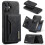(For iPhone 16 Plus, Black) DG.MING M2 Series 3-Fold Card Bag Wallet Leather Phone Case 1