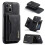 (For iPhone 15, Black) DG.MING M2 Series 3-Fold Card Bag Wallet Leather Phone Case 1