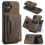 (For iPhone 16 Plus, Coffee) DG.MING M2 Series 3-Fold Card Bag Wallet Leather Phone Case 1
