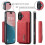 (For iPhone 17, Red) DG.MING M2 Series 3-Fold Card Bag Wallet Leather Phone Case 2