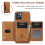(For iPhone 15 Plus, Brown) DG.MING M2 Series 3-Fold Card Bag Wallet Leather Phone Case 2
