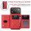 (For iPhone 17 Pro Max, Red) DG.MING M2 Series 3-Fold Card Bag Wallet Leather Phone Case 3