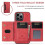(For iPhone 15 Pro Max, Red) DG.MING M2 Series 3-Fold Card Bag Wallet Leather Phone Case 2