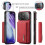 (For iPhone 17 Pro Max, Red) DG.MING M2 Series 3-Fold Card Bag Wallet Leather Phone Case 2