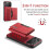 (For iPhone 17 Pro Max, Red) DG.MING M2 Series 3-Fold Card Bag Wallet Leather Phone Case 4