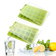 Tavă pătrată pentru cuburi de gheață, fixare strânsă și capac detașabil, cu material siliconic durabil, pentru răcirea cocktailurilor,