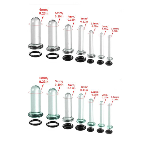 Portable Glass Gauge Stretching Set Multiple Sizes-Black 5mm 1