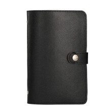 50 Pockets Leather Money Holder 7x4.5In Paper Money-Black