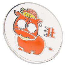 Niedliches Cartoon-Tiermuster Golf-Hut-Clip, Metall, Durchmesser 30 mm
