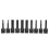 10Pcs 1/2in Square Socket Set CRMO Impact Bits M5-M18 Black 11