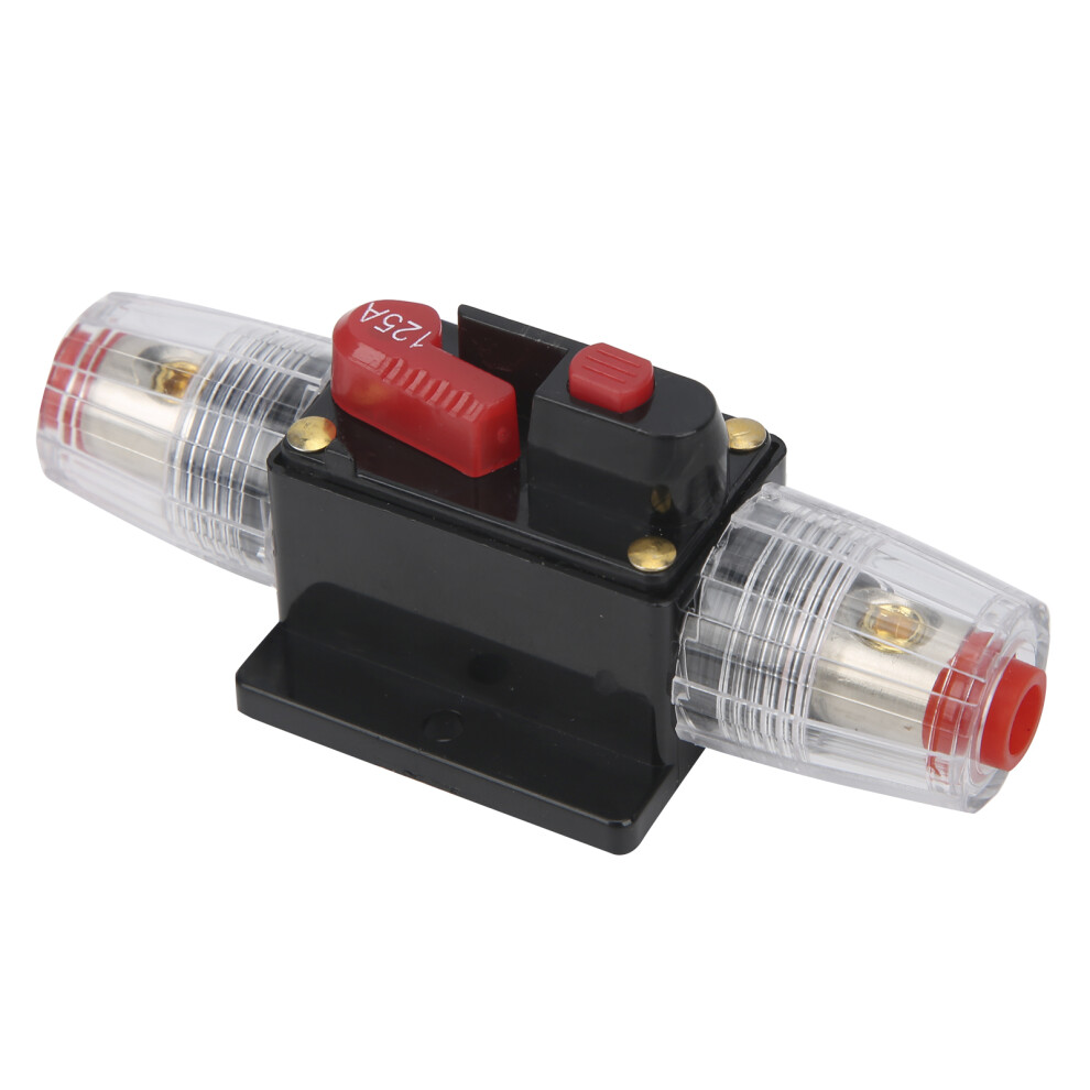 Inline 125A Stereo Audio Circuit Breaker 12-24V Self Recovery Fuse For Car Boat 7901360049513