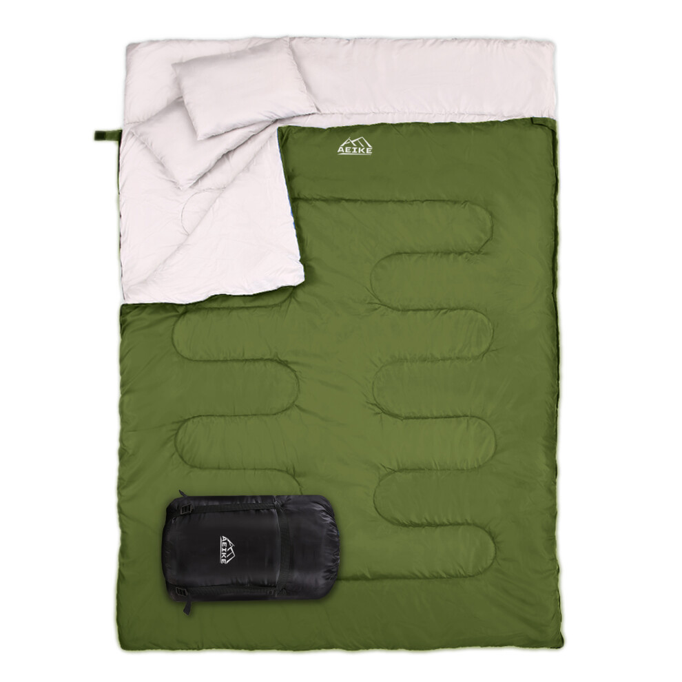 86"x60" Double Thermal Sleeping Bag 2 Person Camping Hiking-image-OPC-PMX2X6C-NEW
