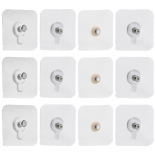 24 Pcs Gancho De Acrílico Adesivo Para Parede Guarda-Roupa