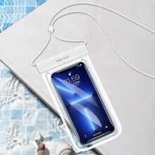 (White) Swimming Diving Transparent TPU Dustproof and Waterproof Mobile Phone Bag