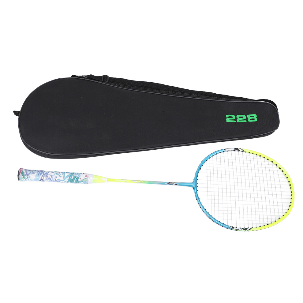 (Blue Yellow) Badminton Racket Set 2pcs Iron Alloy Blue Orange with Bag-image-OPC-PMX598Y-NEW