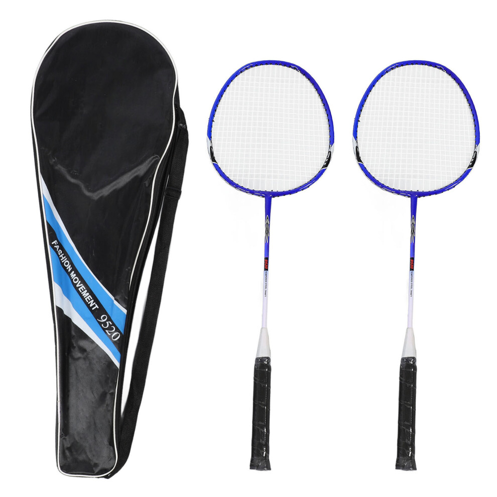 (Blue) Badminton Racket Iron Alloy Nylon Anti-Slip Grip Yellow-image-OPC-PMX59DG-NEW