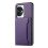 (For Honor 100, Purple) Calf Texture Card Bag Design Full Coverage Phone Case 1