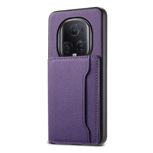 (For Honor Magic5 Ultimate, Purple) Calf Texture Card Bag Design Full Coverage Phone Case