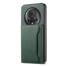 (For Honor Magic5 Pro, Green) Calf Texture Card Bag Design Full Coverage Phone Case