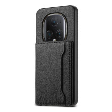 (For Honor Magic5 Ultimate, Black) Calf Texture Card Bag Design Full Coverage Phone Case