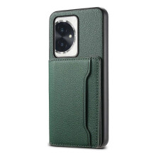 (For Honor 100, Green) Calf Texture Card Bag Design Full Coverage Phone Case