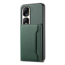 (For Honor 90 Pro, Green) Calf Texture Card Bag Design Full Coverage Phone Case