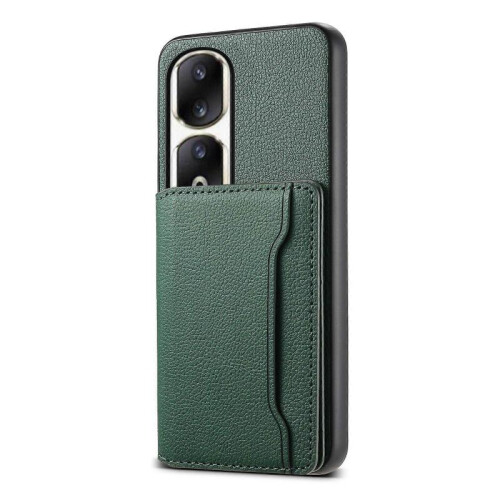 (For Honor 90 Pro, Green) Calf Texture Card Bag Design Full Coverage Phone Case