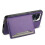 (For Honor 100, Purple) Calf Texture Card Bag Design Full Coverage Phone Case 4