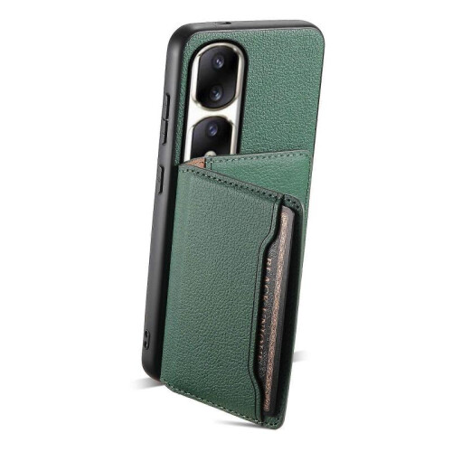 (For Honor 90 Pro, Green) Calf Texture Card Bag Design Full Coverage Phone Case 2