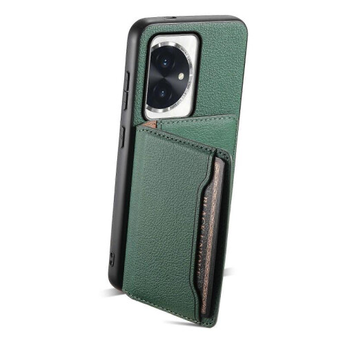(For Honor 100, Green) Calf Texture Card Bag Design Full Coverage Phone Case 2