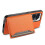 (For Honor 100, Orange) Calf Texture Card Bag Design Full Coverage Phone Case 4