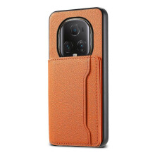 (For Honor Magic5 Ultimate, Orange) Calf Texture Card Bag Design Full Coverage Phone Case