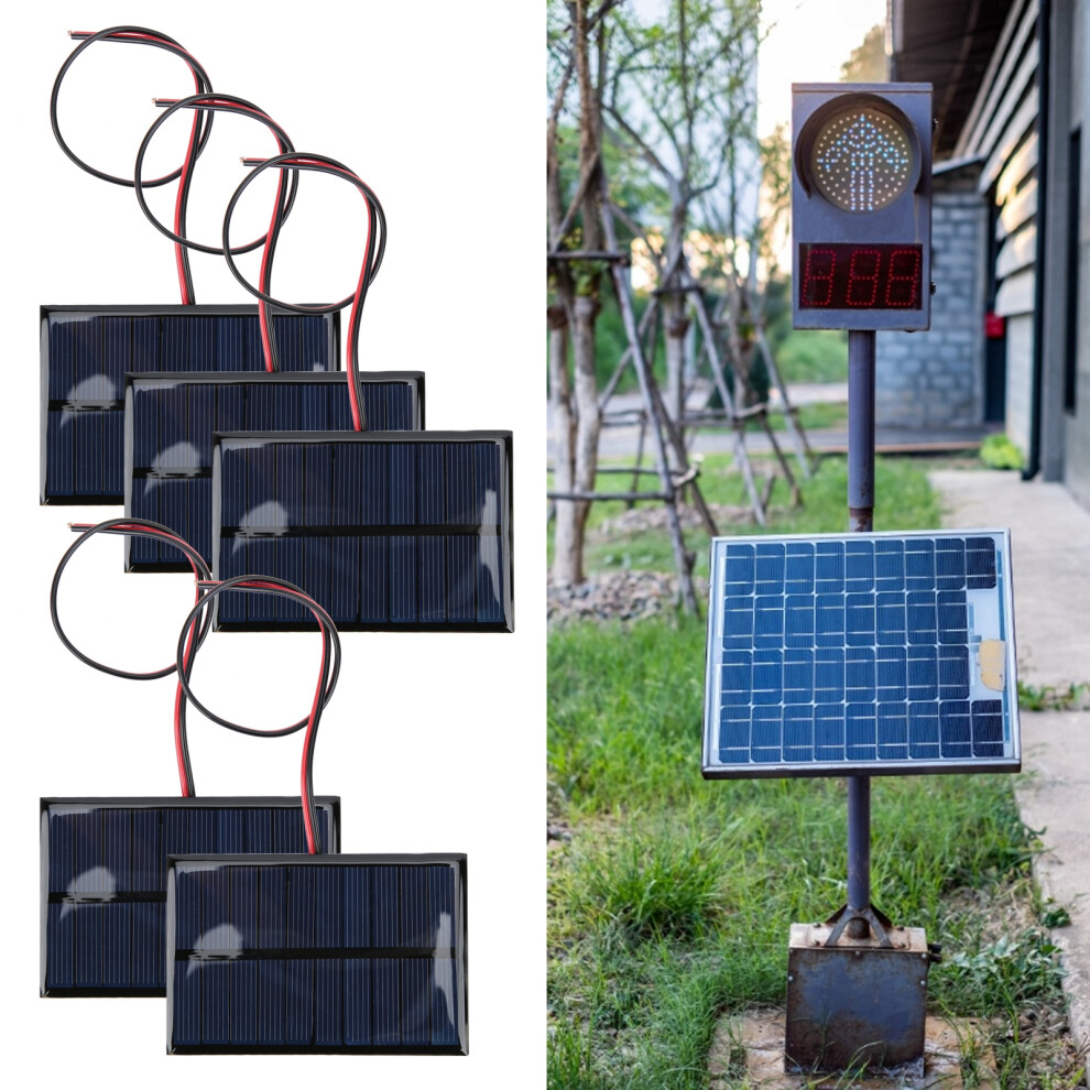 5Pcs 5V 150Ma Solar Panel Kit With 30Cm Cable, Weather Resistant 6941360063240