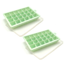 Silikon-Eiswürfelformen, flexible Silikonform mit leicht zu lösendem, stapelbarem Deckel und Antihaftbeschichtung für perfekt geformte Eiswürfel,