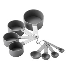Messbecher- und Löffelset, Messwerkzeuge in verschiedenen Größen, klare Volumenmarkierungen für einfaches Tragen und Aufbewahren, perfekt zum