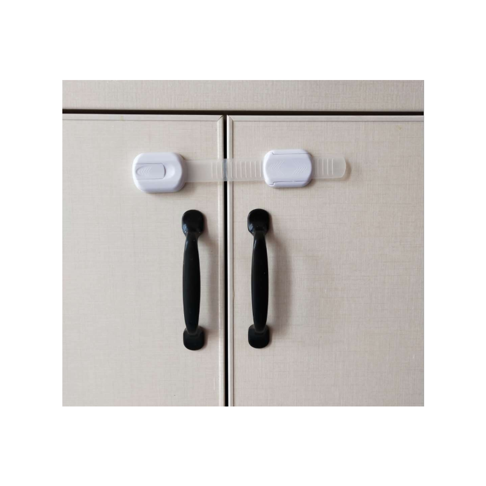 Childproofing Adjustable Straps, Baby Proofing Cabinet Latches, No Drilling Installation for Fridge, Cabinets, Drawers, Oven, Washer Machine, Toilet,