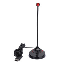 360 USB Conference Microphone – Omnidirectional, Portable, Black + Red