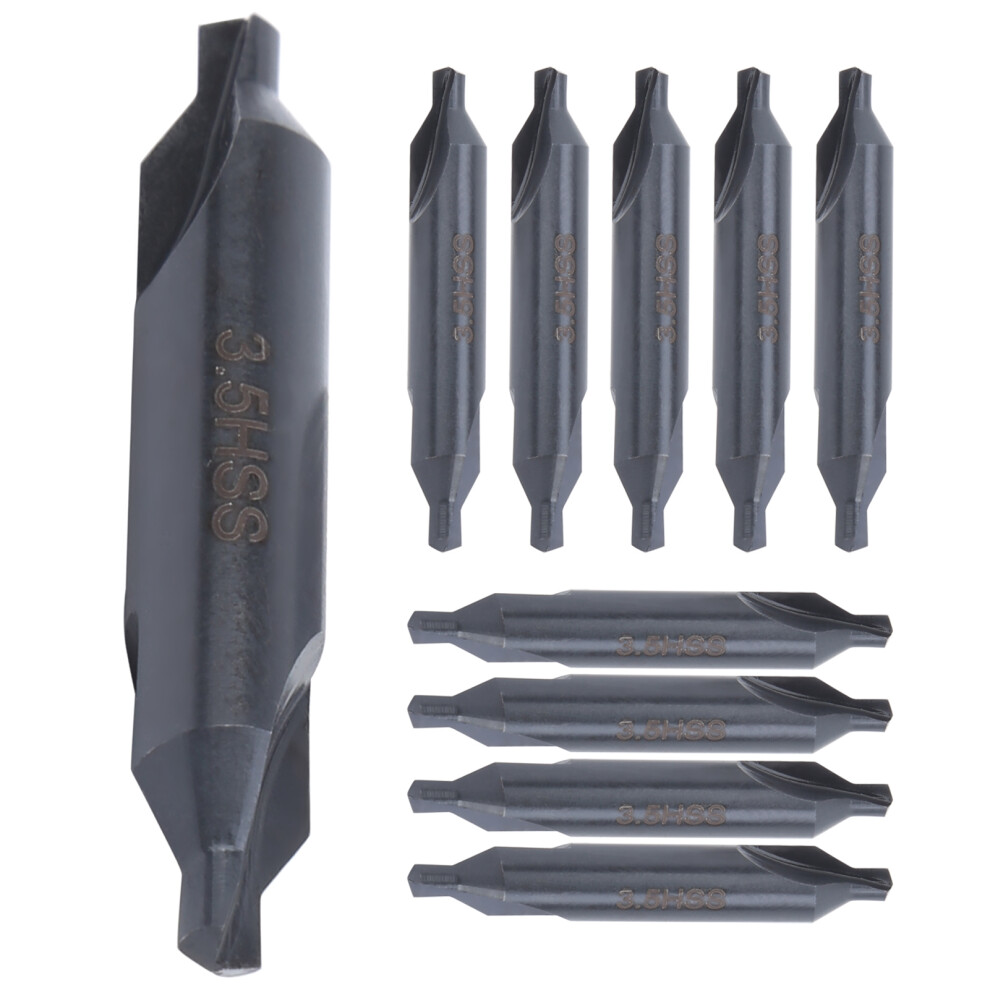 10Pcs Hss Center Drill Bit Set 3.5Mm For Stainless Steel All Ground 4191360063883