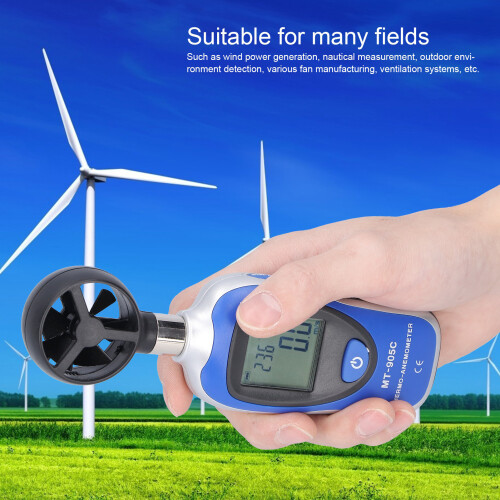 MT905C Handheld LCD Anemometer, 0.8-30.0 m/s, 175x55x38mm 2