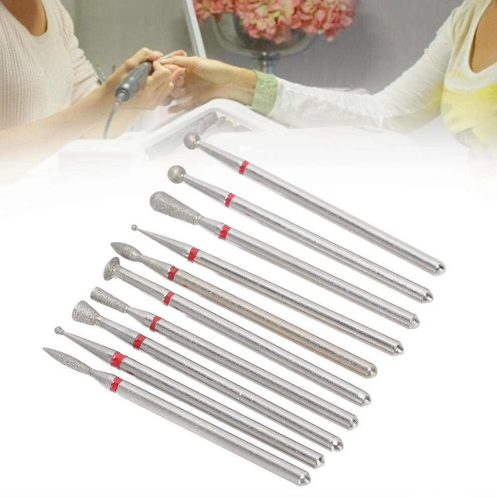 Nail Drill Bits Emery 9pcs for Manicure Nail Grinding & Polishing Sanding Heads