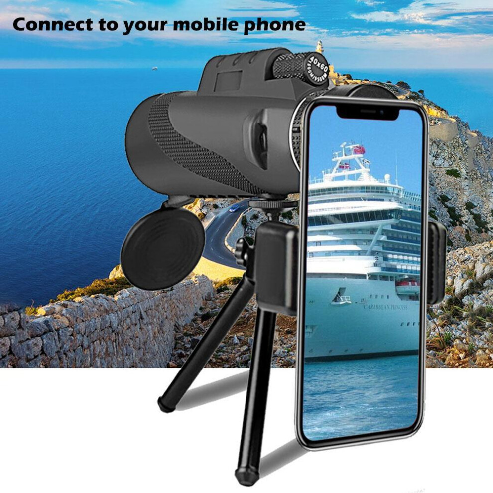 Waterproof 40X60 Hd Monocular Telescope With Tripod & Smartphone Holder 7891360078265